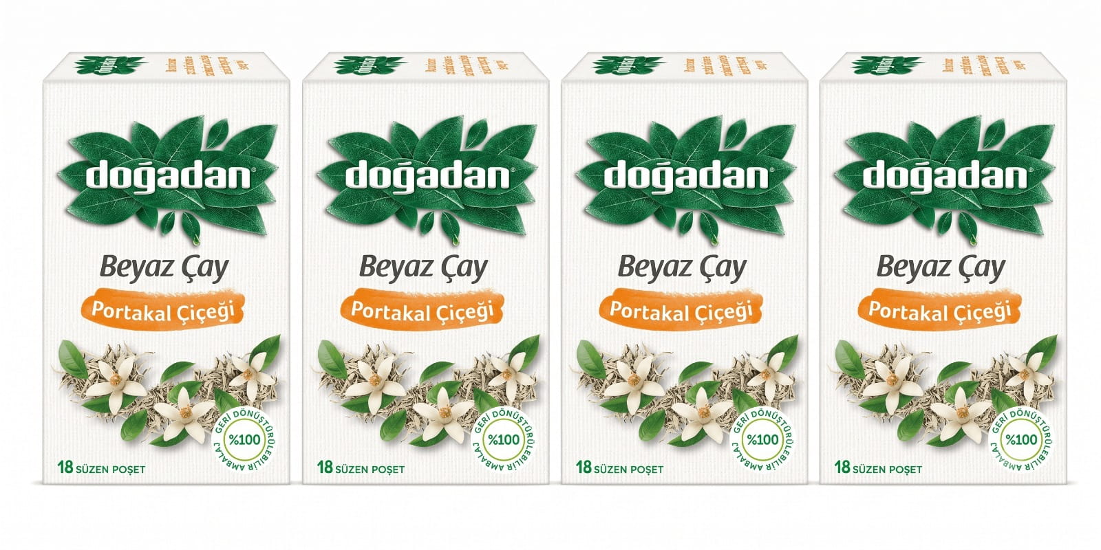 4'Lü Beyaz Çay Portakal Çiçeği